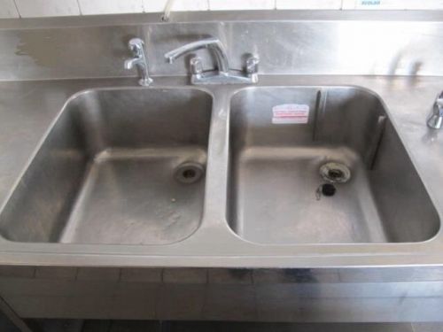 Stainless Double Bowl + Hand wash sink.